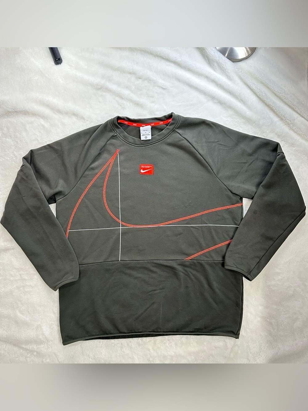 Nike Dri-FIT Men's Long-Sleeve Fleece Fitness Top Sequoia XL